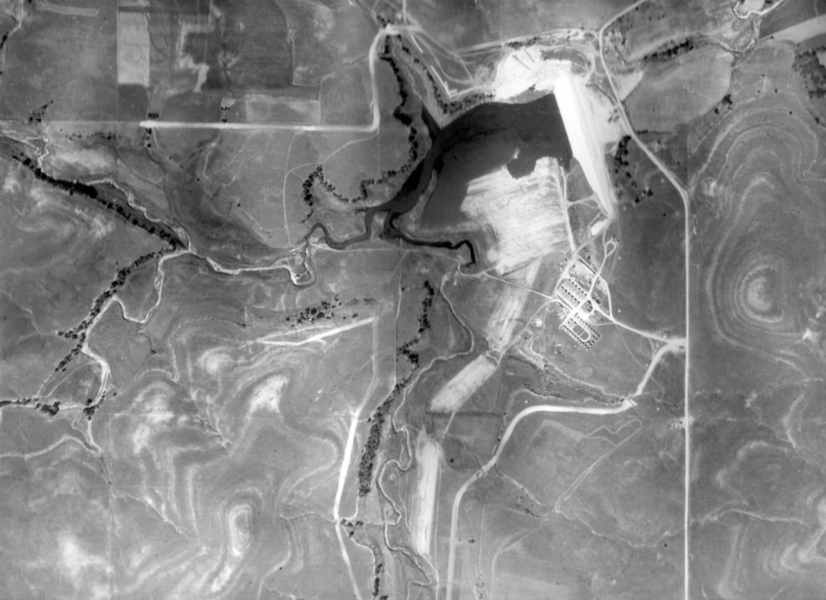 Lake Wabaunsee, 1937 Aerial View of Lake Construction