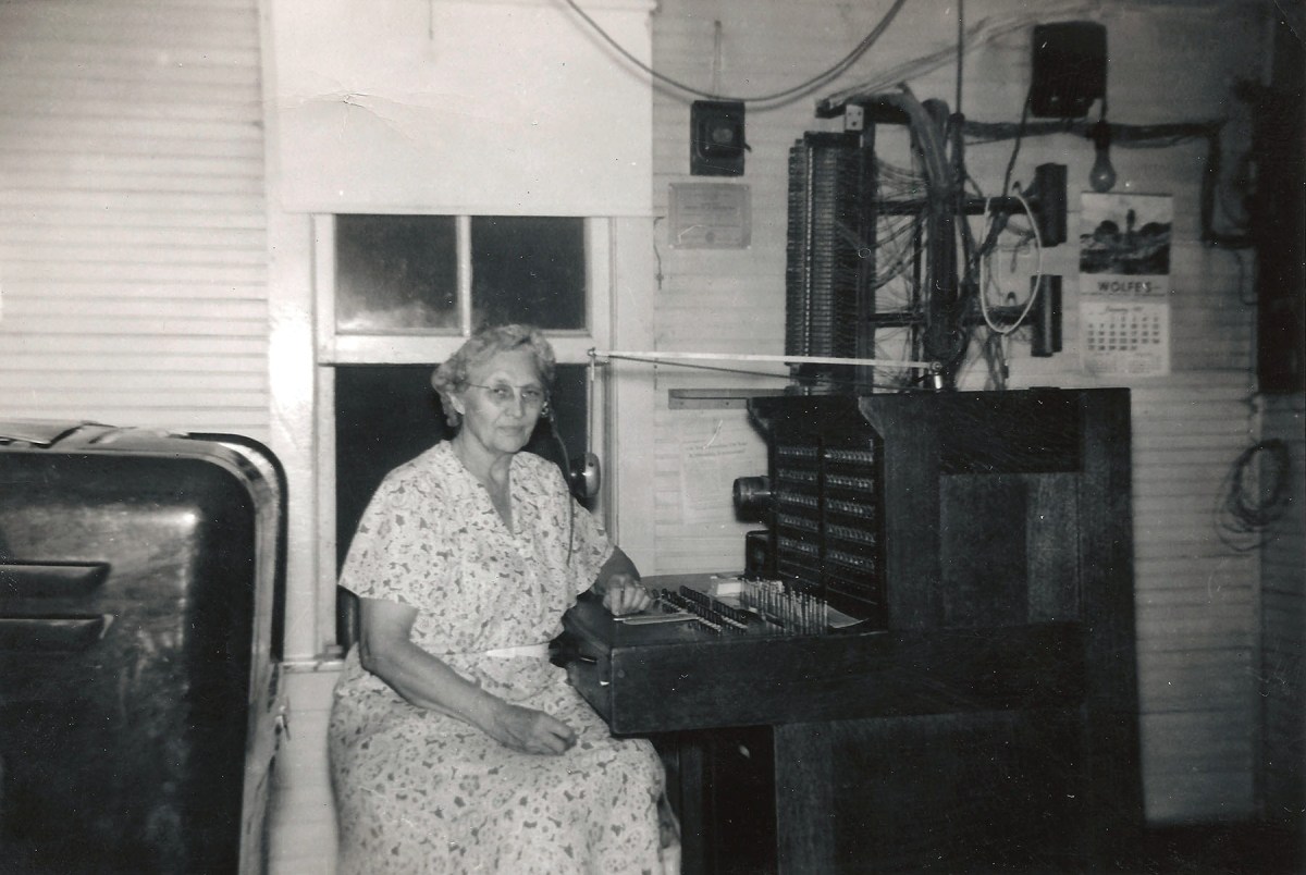 Mable Clark at Maple Hill Telephone Switchboard - 1950s