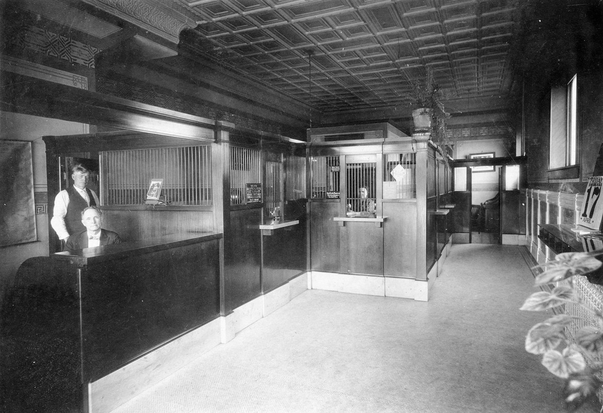 Interior View Eskridge State Bank, Eskridge, Kansas