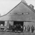 H.W. Heine Livery and Feed Barn, McFarland, Kansas Postcard