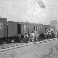 ESKRIDGE DEPOT UNLOADING BOXCARS
