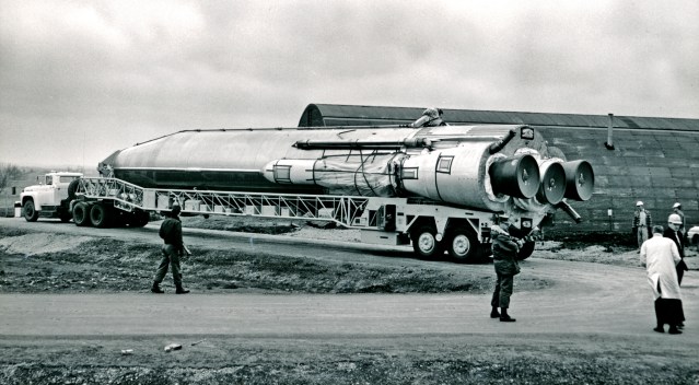 1961-- ATLAS MISSILE DELIVERED TO SITE AT FORBES AFB--site6