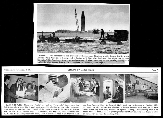 1961--GENERAL DYNAMICS NEWS PAPER ARTICLE WITH MY PHOTOS